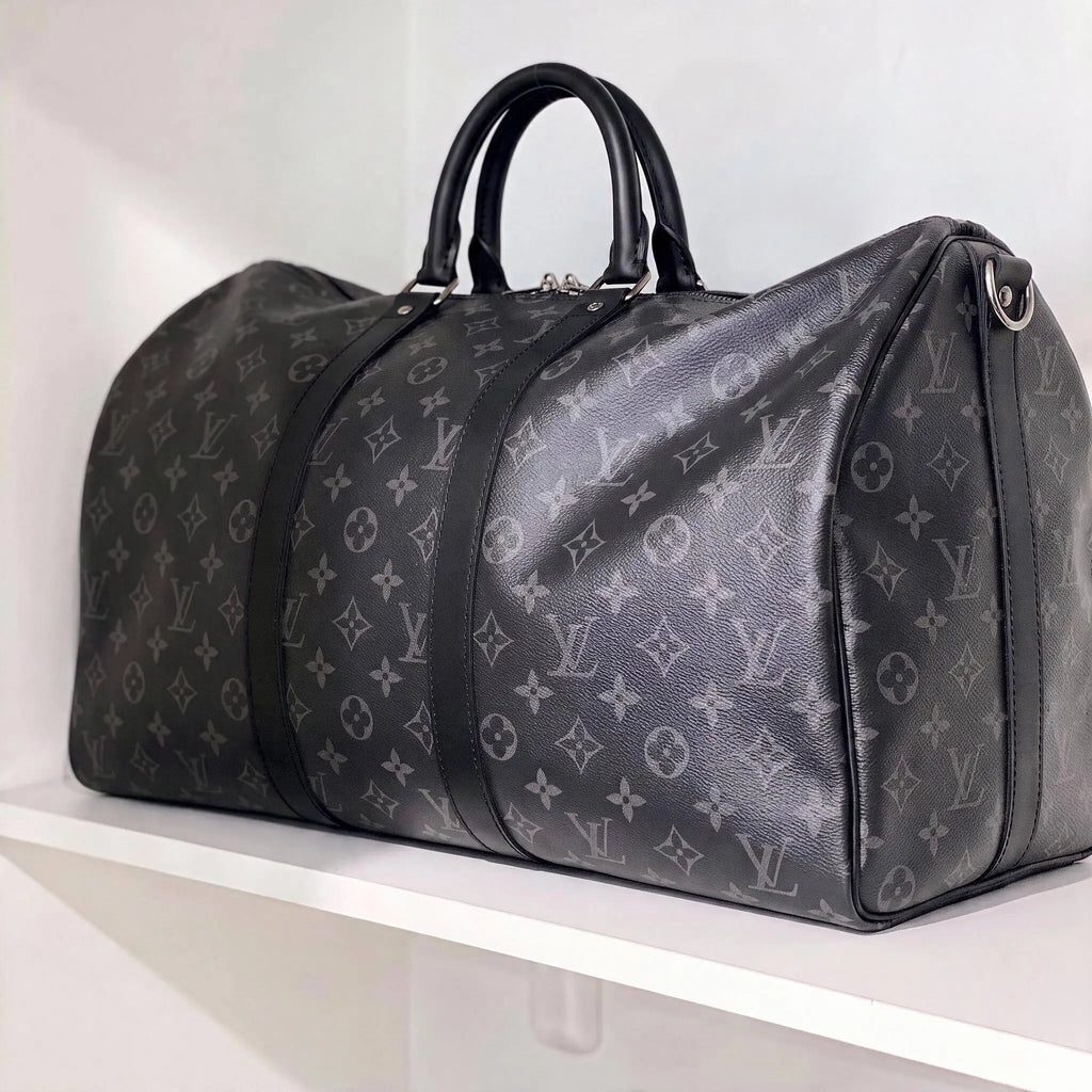 LV leather duffle bag