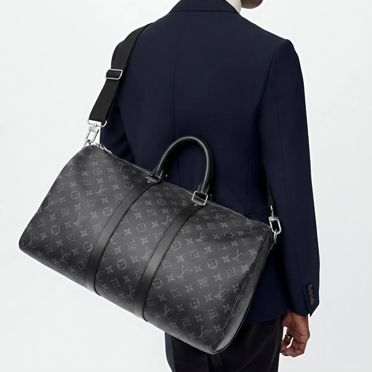 LV leather duffle bag