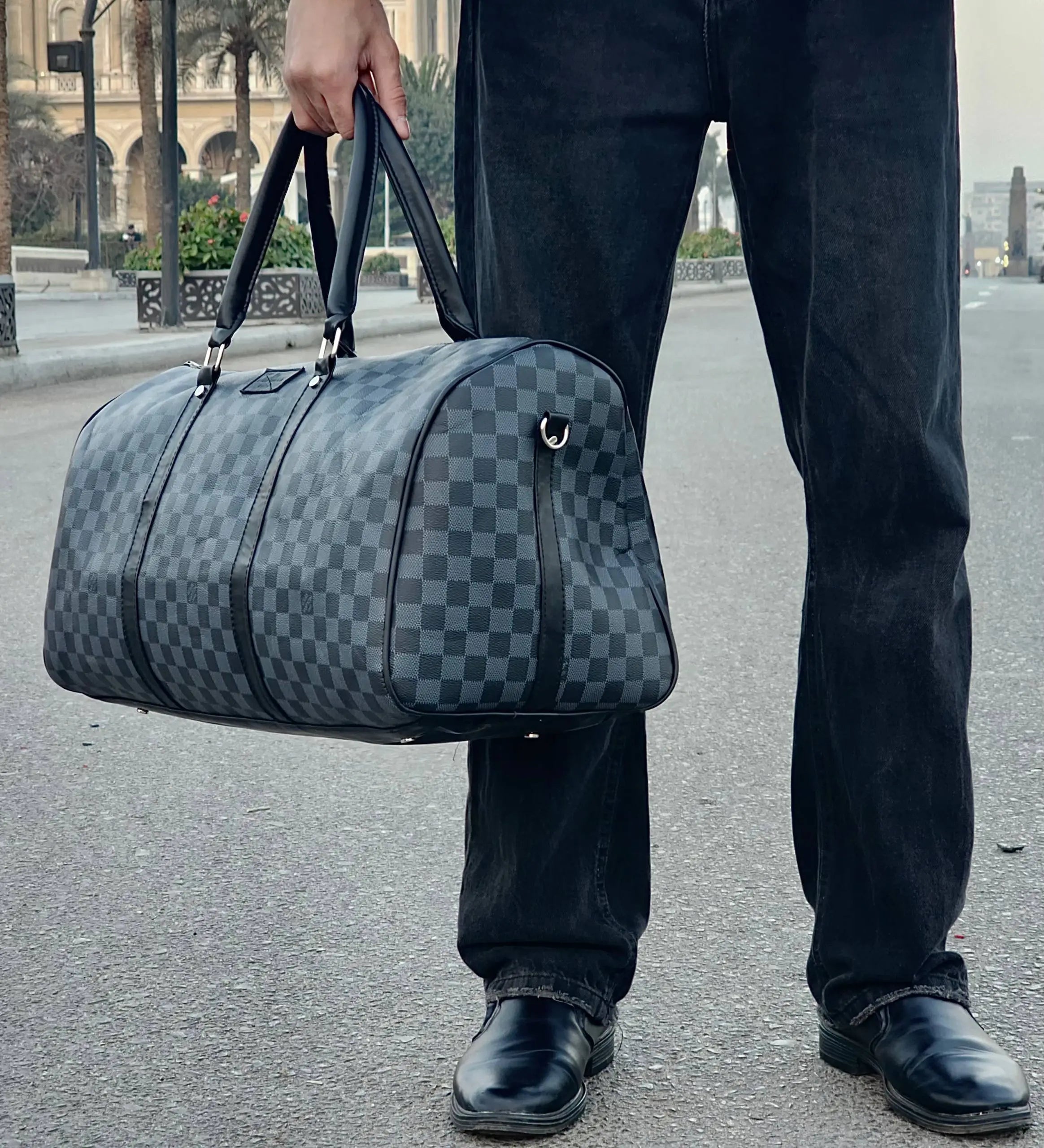Checkered Leather Bag