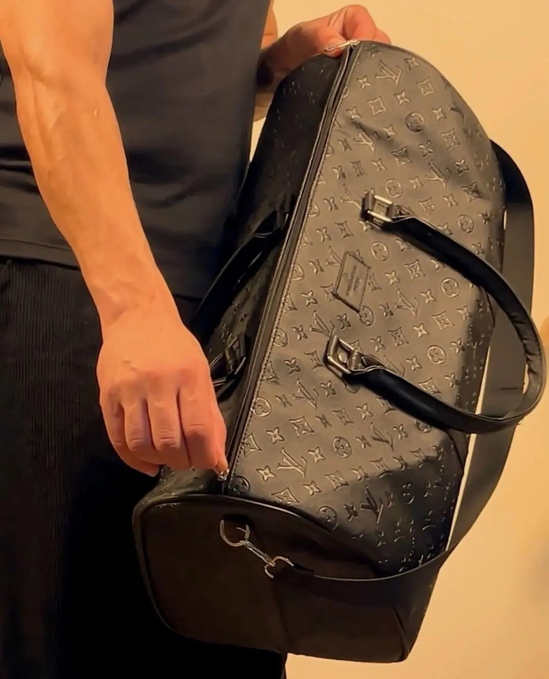 LV Leather Duffle Bag